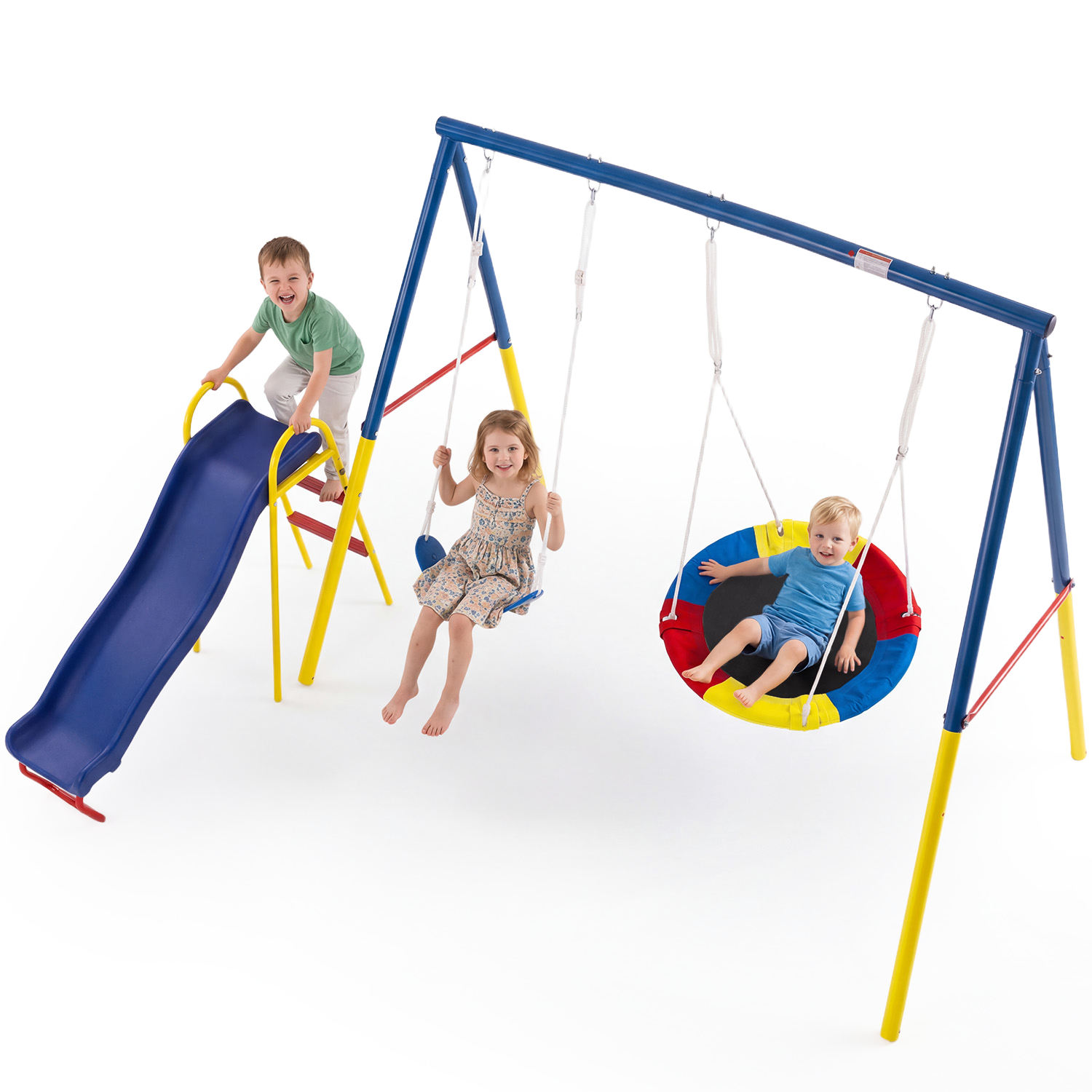3-in-1 Outdoor Swing Set | Slide & Double Swings | MERSCO – MS