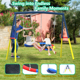 Mersco 14FT Heavy Duty Trampoline with Enclosure Net & Swing Set Outdoor Big Trampoline for Backyard,Kids Trampoline with Basketball Hoop,1320LBS Capacity,Birthday & Holiday Gifts for Kids,Green