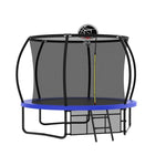 10FT Blue Outdoor Big Trampoline for Family with Safety Net - MERSCO SPORTS