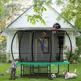 10FT Green Outdoor Basketball Hoop Enclosure Recreational Trampoline - MERSCO SPORTS
