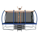 10X16FT Blue Rectangle Trampoline for children and adults with Safety net - MERSCO SPORTS