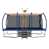 10X16FT Blue Rectangle Trampoline for children and adults with Safety net - MERSCO SPORTS