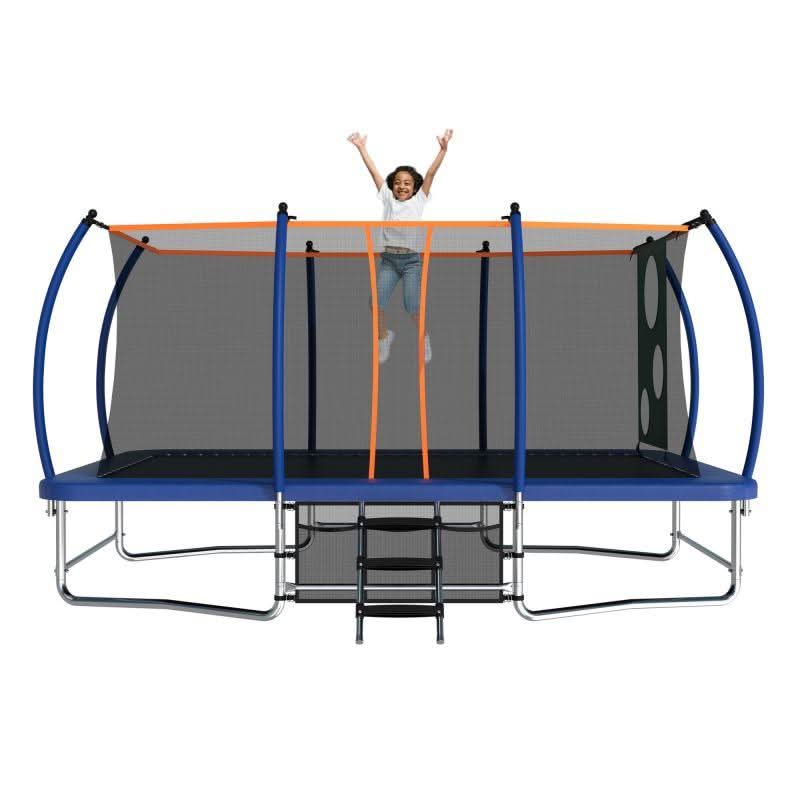 10X16FT Blue Rectangle Trampoline for children and adults with Safety net - MERSCO SPORTS