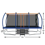 10X16FT Blue Rectangle Trampoline for children and adults with Safety net - MERSCO SPORTS
