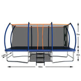 10X16FT Blue Rectangle Trampoline for children and adults with Safety net - MERSCO SPORTS