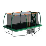 10X16FT Green Rectangle Trampoline with Basketball Hoop for Backyard - MERSCO SPORTS