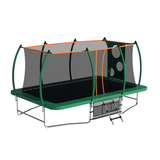 10X16FT Green Rectangle Trampoline with Basketball Hoop for Backyard - MERSCO SPORTS