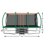 10X16FT Green Rectangle Trampoline with Basketball Hoop for Backyard - MERSCO SPORTS