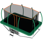10X16FT Green Rectangle Trampoline with Basketball Hoop for Backyard - MERSCO SPORTS
