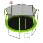12FT Green Large Trampoline with Enclosure Net For Kids&Adults - MERSCO SPORTS