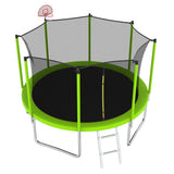 12FT Green Large Trampoline with Enclosure Net For Kids&Adults - MERSCO SPORTS