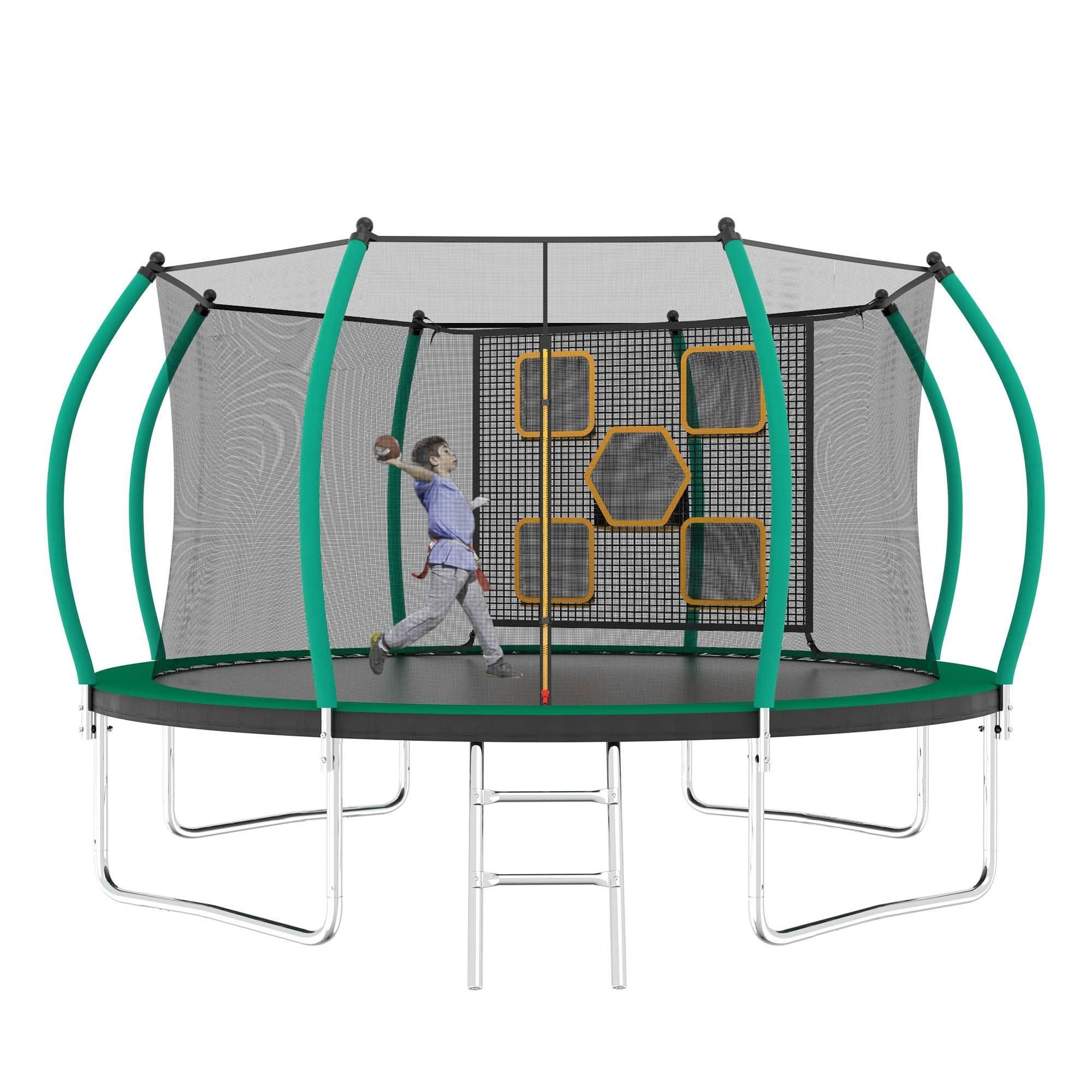 12FT New Design Green&Black Round Garden Trampoline for Children - MERSCO SPORTS