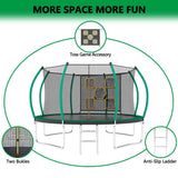 12FT New Design Green&Black Round Garden Trampoline for Children - MERSCO SPORTS