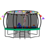 14FT Green Exercises Trampoline with Flag&Balloon Suit - MERSCO SPORTS