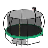 14FT Green Sport Recreational Outdoor Trampoline Exercise Equipment - MERSCO SPORTS