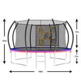 14FT New Design Blue&Red Family Trampoline For Backyard - MERSCO SPORTS