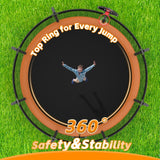 14FT Orange Pumpkin Outdoor Trampoline with Basketball Hoop,Enclosure & Storage Bag