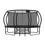 14FT Black 1400lbs Loading Large Trampoline,Birthday & Children's Gifts for Boys Girls