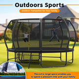 14FT Black 1400lbs Loading Large Trampoline,Birthday & Children's Gifts for Boys Girls