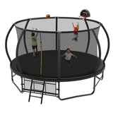 14FT Black 1400lbs Loading Large Trampoline,Birthday & Children's Gifts for Boys Girls