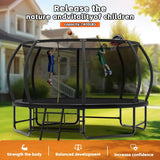 14FT Black 1400lbs Loading Large Trampoline,Birthday & Children's Gifts for Boys Girls