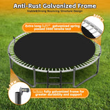 14FT Black 1400lbs Loading Large Trampoline,Birthday & Children's Gifts for Boys Girls