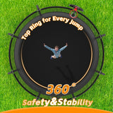 14FT Black 1400lbs Loading Large Trampoline,Birthday & Children's Gifts for Boys Girls