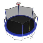 15FT Blue Outdoor Trampoline for Kids with Non-Slip Ladder for Children - MERSCO SPORTS
