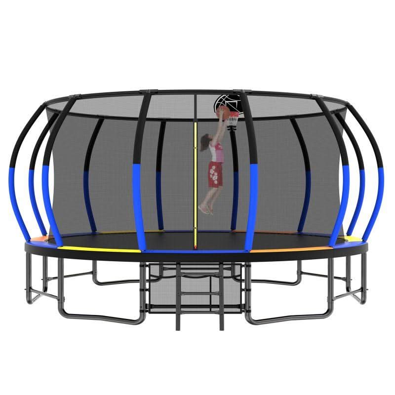 16FT Colorful Heavy Duty Recreational Trampoline For Family - MERSCO SPORTS