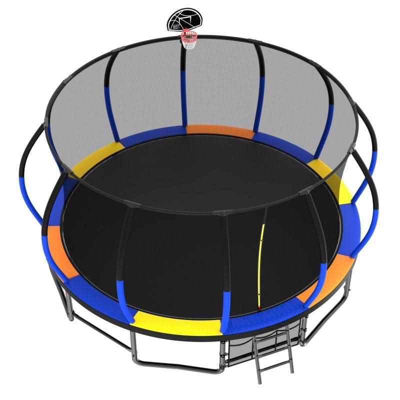 16FT Colorful Heavy Duty Recreational Trampoline For Family - MERSCO SPORTS