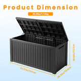 CIRUI 180 Gallon Double-Wall Resin Deck Box - Lockable Waterproof Outdoor Storage Box, 1000lbs Capacity & Doubles as Seating for Patio Furniture - Garden Tools, Pool Accessories (Black)