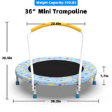 36" Light Blue Print Kids Indoor Trampoline