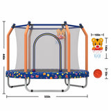 55 inch Kids  Indoor Trampoline with Safety Enclosure Net