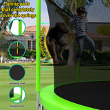 Mersco 14FT Heavy Duty Trampoline with Enclosure Net & Swing Set Outdoor Big Trampoline for Backyard,Kids Trampoline with Basketball Hoop,1320LBS Capacity,Birthday & Holiday Gifts for Kids,Green