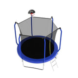 8FT Blue Playground Regular Trampoline With Ladder&Basketball Hoop - MERSCO SPORTS