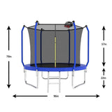 8FT Blue Playground Regular Trampoline With Ladder&Basketball Hoop - MERSCO SPORTS
