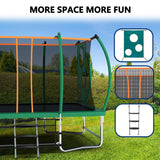 8X14FT Green Jumping Rectangle Backyard Trampoline for adults - MERSCO SPORTS