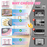 Mersco 55inch Toddler Trampoline, Mini Trampoline for Kids with Enclosure and Basketball Hoop, Birthday Gifts, Pink