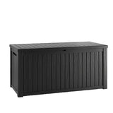 CIRUI 180 Gallon Double-Wall Resin Deck Box - Lockable Waterproof Outdoor Storage Box, 1000lbs Capacity & Doubles as Seating for Patio Furniture - Garden Tools, Pool Accessories (Black)