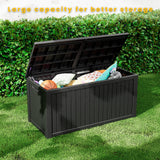 CIRUI 180 Gallon Double-Wall Resin Deck Box - Lockable Waterproof Outdoor Storage Box, 1000lbs Capacity & Doubles as Seating for Patio Furniture - Garden Tools, Pool Accessories (Black)