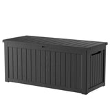 CIRUI 230 Gallon Double-Wall Resin Deck Box - Lockable Waterproof Outdoor Storage Box, 1000lbs Capacity & Doubles as Seating for Patio Furniture - Garden Tools, Pool Accessories (Black)