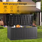 CIRUI 230 Gallon Double-Wall Resin Deck Box - Lockable Waterproof Outdoor Storage Box, 1000lbs Capacity & Doubles as Seating for Patio Furniture - Garden Tools, Pool Accessories (Black)