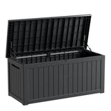 CIRUI 230 Gallon Double-Wall Resin Deck Box - Lockable Waterproof Outdoor Storage Box, 1000lbs Capacity & Doubles as Seating for Patio Furniture - Garden Tools, Pool Accessories (Black)