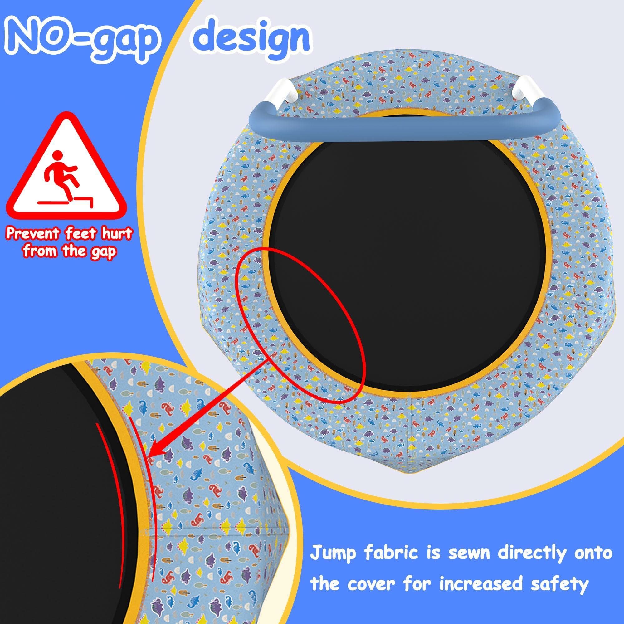 Blue Print Small Trampoline for Kids with Handle(FOB) - MERSCO SPORTS