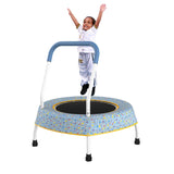 Blue Print Small Trampoline for Kids with Handle(FOB) - MERSCO SPORTS