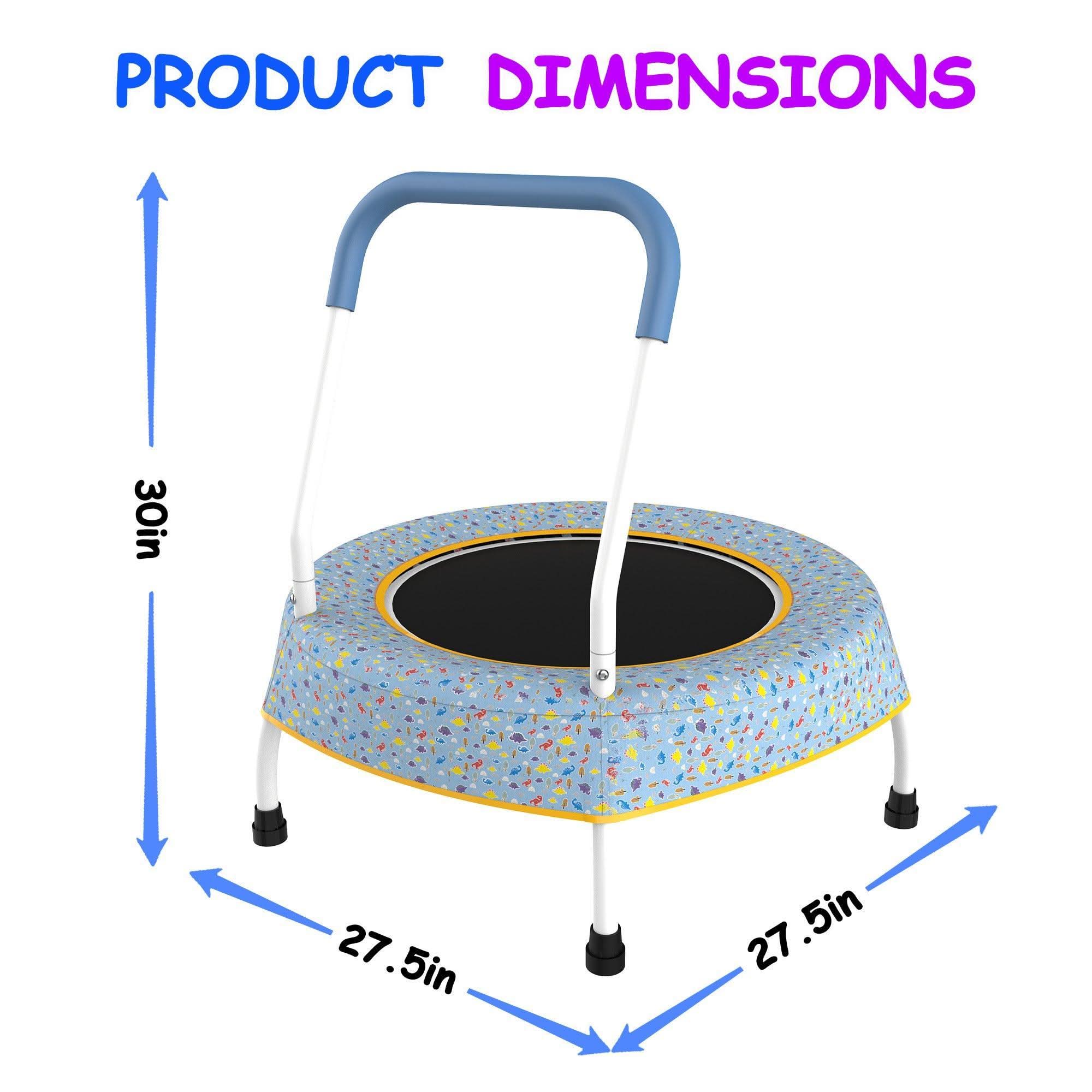 Blue Print Small Trampoline for Kids with Handle(FOB) - MERSCO SPORTS