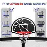 Mini Basketball Hoop for Trampoline ,Trampoline Accessories Fit for Curved Pole Outdoor Trampoline, Kids Trampoline Attachment Accessories,Easily Installation