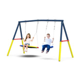 Backyard Heavy Duty Frame Metal Swing Set For Kids