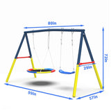Backyard Heavy Duty Frame Metal Swing Set For Kids