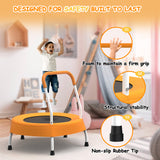 Mersco 28" Trampoline for Kids Indoor Springless Trampoline with Handle Orange